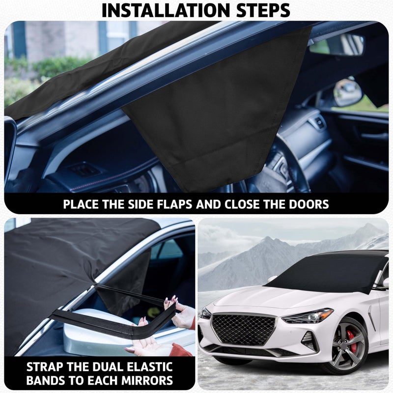 Autovir Windshield Cover for Ice and Snow | Snow  Ice  and Frost Protection Car Windshield Cover (69x42 inches) | All-Weather Car Snow Cover for Sedans  SUVs  and Hatchbacks - Image 5